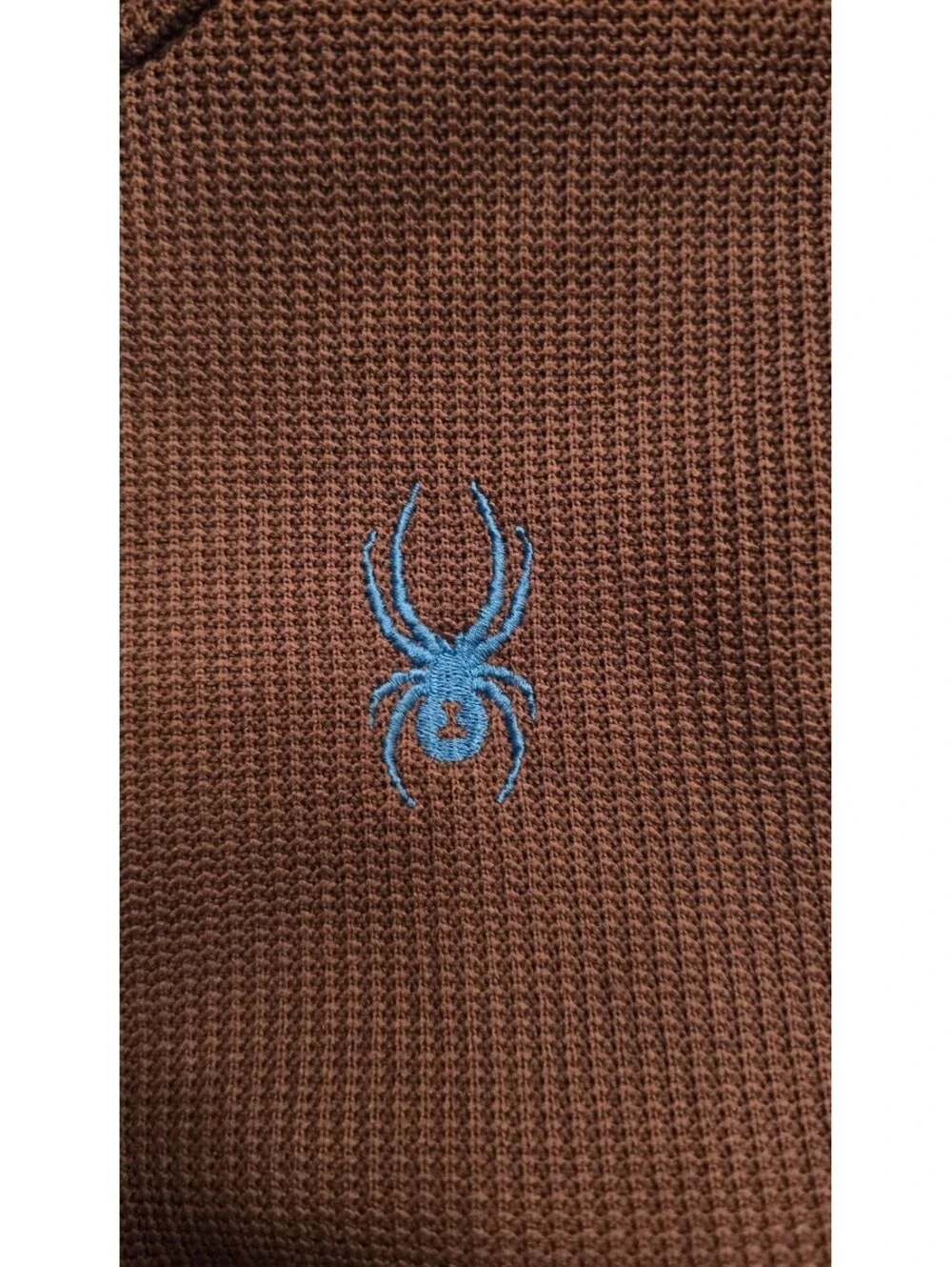 Spyder 1/4 Zip Pullover Mens Large Gray Blue Fleece Thermal Sweater